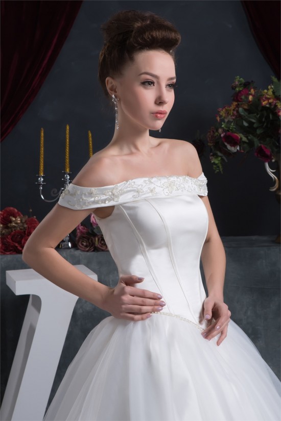 Ball Gown Satin Fine Netting Beading Floor-Length Beaded Wedding Dresses 2030837 Ball Gown Satin Fine Netting Beading Floor-Length Beaded Wedding Dresses 2030837
