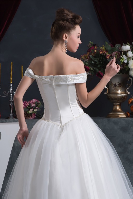 Ball Gown Satin Fine Netting Beading Floor-Length Beaded Wedding Dresses 2030837 Ball Gown Satin Fine Netting Beading Floor-Length Beaded Wedding Dresses 2030837