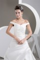 A-Line Satin Fine Netting Off-the-Shoulder New Arrival Wedding Dresses 2030839 A-Line Satin Fine Netting Off-the-Shoulder New Arrival Wedding Dresses 2030839