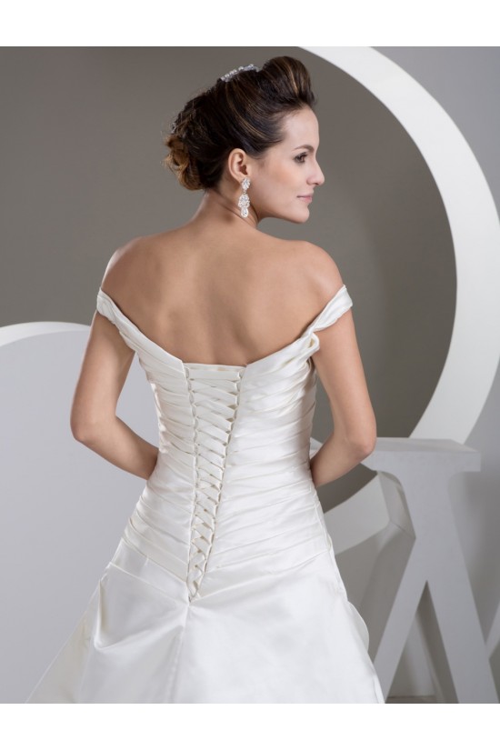 A-Line Satin Fine Netting Off-the-Shoulder New Arrival Wedding Dresses 2030839 A-Line Satin Fine Netting Off-the-Shoulder New Arrival Wedding Dresses 2030839