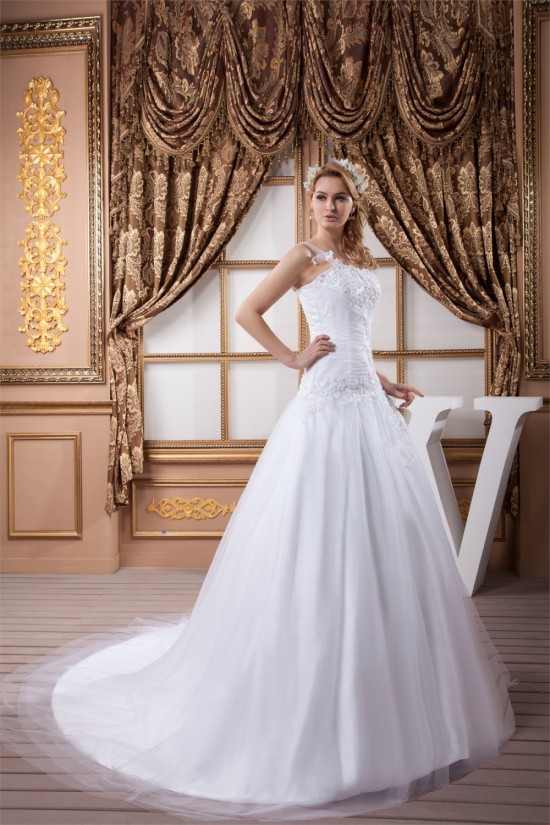 Satin Fine Netting Sweetheart Lace A-Line Wedding Dresses 2030845 Satin Fine Netting Sweetheart Lace A-Line Wedding Dresses 2030845