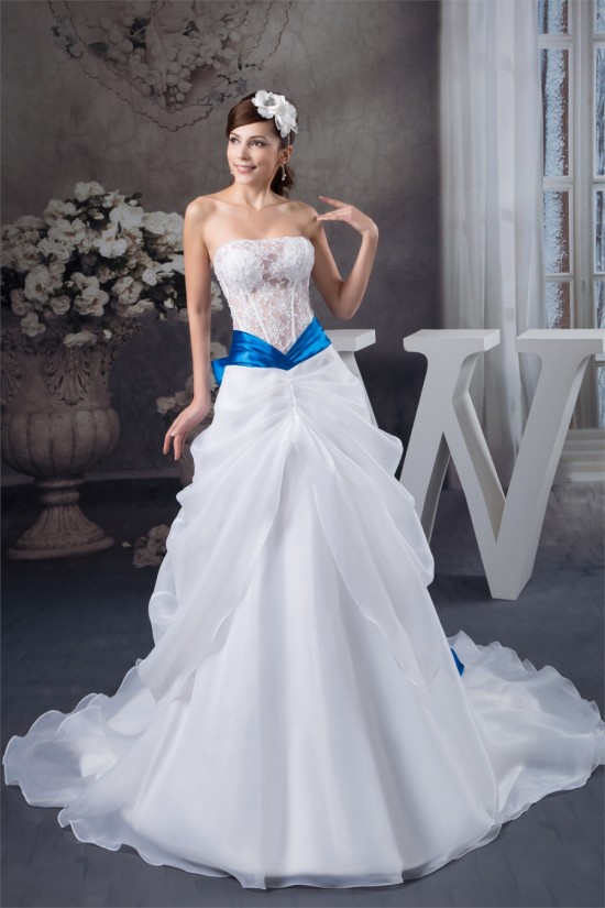 Satin Fine Netting Sweetheart A-Line Sleeveless Lace Wedding Dresses with Color 2030846 Satin Fine Netting Sweetheart A-Line Sleeveless Lace Wedding Dresses with Color 2030846