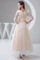 A-Line Satin Lace 3/4 Length Sleeve V-Neck Lace Reception Wedding Dresses 2030848 A-Line Satin Lace 3/4 Length Sleeve V-Neck Lace Reception Wedding Dresses 2030848