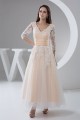 A-Line Satin Lace 3/4 Length Sleeve V-Neck Lace Reception Wedding Dresses 2030848 A-Line Satin Lace 3/4 Length Sleeve V-Neck Lace Reception Wedding Dresses 2030848