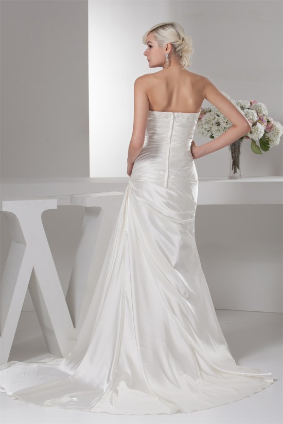 Sheath/Column Satin Lace Fine Netting Soft Wedding Dresses 2030850 Sheath/Column Satin Lace Fine Netting Soft Wedding Dresses 2030850