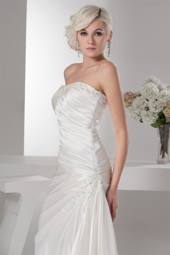 Sheath/Column Satin Lace Fine Netting Soft Wedding Dresses 2030850 Sheath/Column Satin Lace Fine Netting Soft Wedding Dresses 2030850