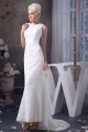 Satin Lace Portrait Mermaid/Trumpet Sleeveless Wedding Dresses 2030852
