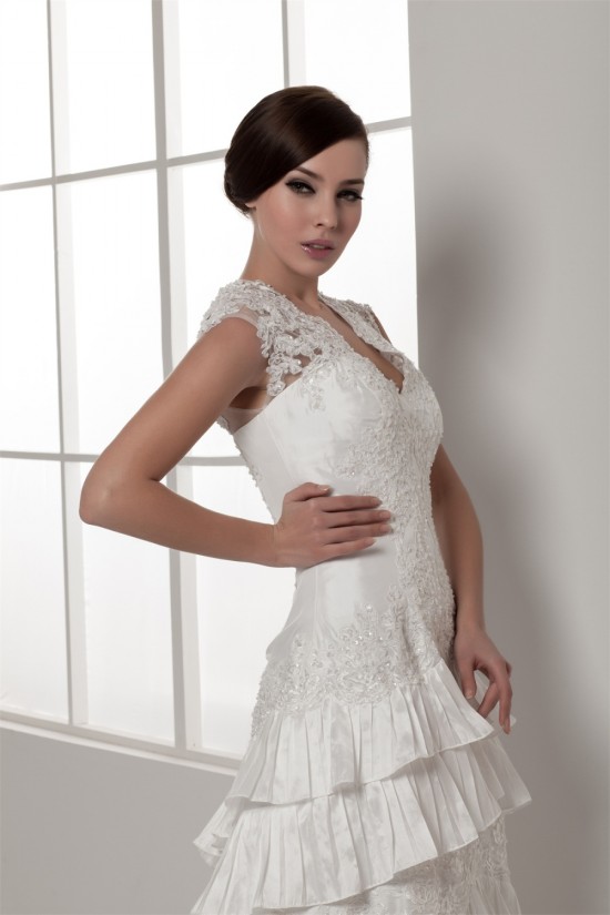 Satin Lace Taffeta Sleeveless A-Line V-Neck New Arrival Wedding Dresses 2030856 Satin Lace Taffeta Sleeveless A-Line V-Neck New Arrival Wedding Dresses 2030856