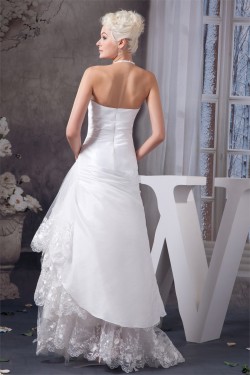 Satin Lace Taffeta Halter Sleeveless Wedding Dresses 2030857