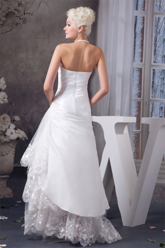 Satin Lace Taffeta Halter Sleeveless Wedding Dresses 2030857 Satin Lace Taffeta Halter Sleeveless Wedding Dresses 2030857