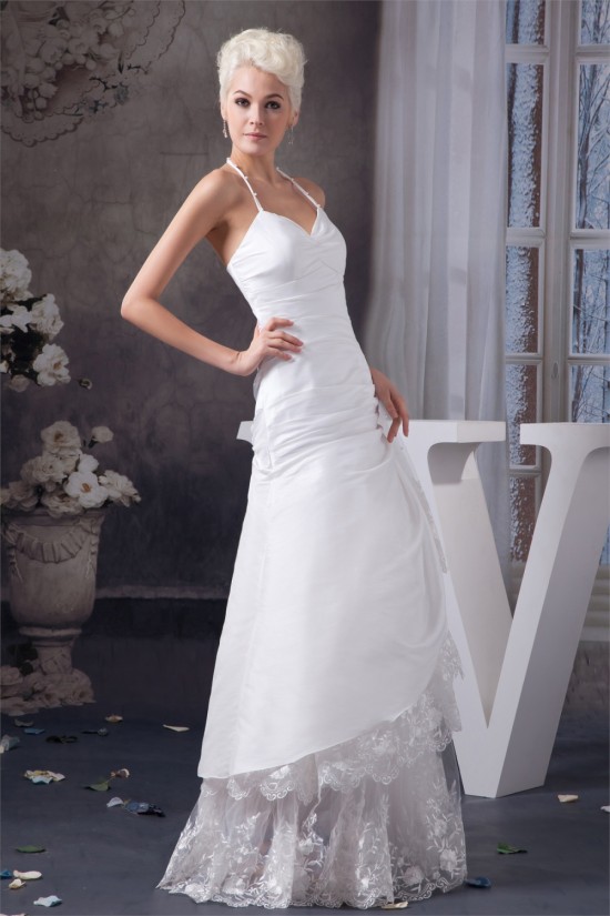 Satin Lace Taffeta Halter Sleeveless Wedding Dresses 2030857 Satin Lace Taffeta Halter Sleeveless Wedding Dresses 2030857