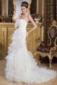Satin Mermaid/Trumpet Sleeveless Strapless Beaded Lace Wedding Dresses 2030858