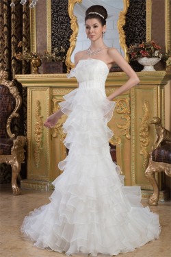 Satin Mermaid/Trumpet Sleeveless Strapless Beaded Lace Wedding Dresses 2030858