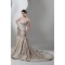 A-Line Satin Sleeveless Strapless Lace Wedding Dresses 2030859