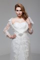 Satin Organza 3/4 Length Sleeve Sweetheart Embellished Wedding Dresses 2030860