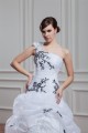 Satin Organza Ball Gown Sleeveless One-Shoulder Wedding Dresses 2030861