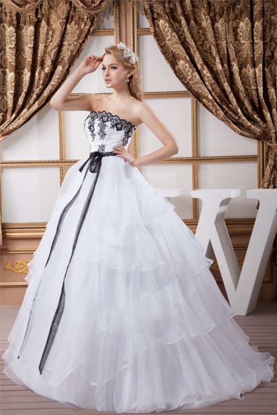 Satin Organza Ball Gown Strapless Sleeveless Beaded Lace Wedding Dresses 2030862 Satin Organza Ball Gown Strapless Sleeveless Beaded Lace Wedding Dresses 2030862
