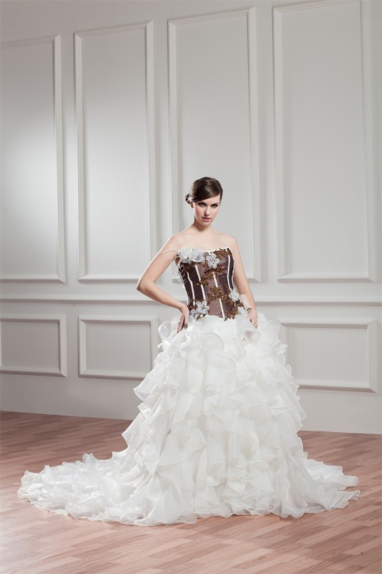 Satin Organza Ball Gown Sweetheart Sleeveless Embellished Wedding Dresses 2030863 Satin Organza Ball Gown Sweetheart Sleeveless Embellished Wedding Dresses 2030863