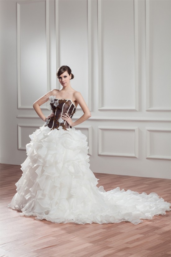 Satin Organza Ball Gown Sweetheart Sleeveless Embellished Wedding Dresses 2030863 Satin Organza Ball Gown Sweetheart Sleeveless Embellished Wedding Dresses 2030863