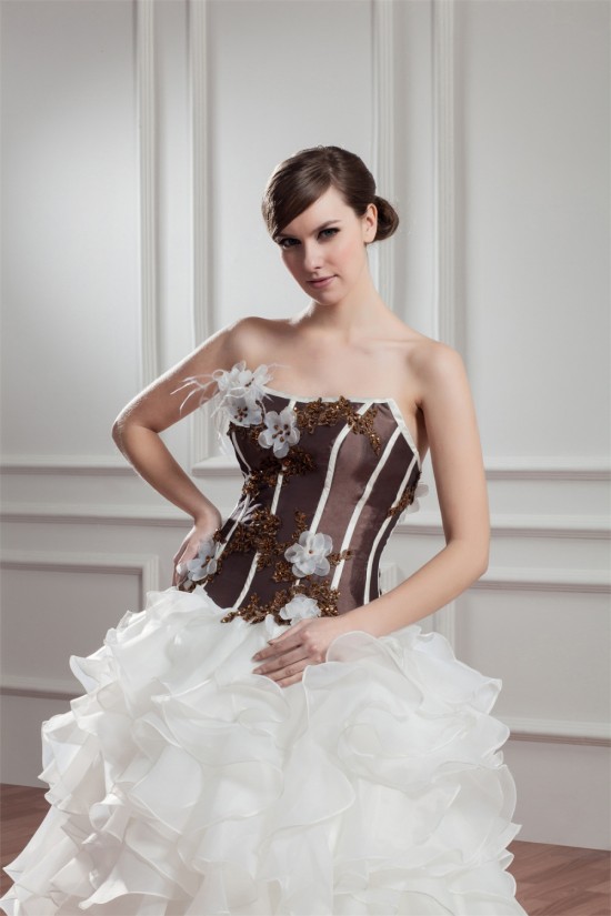 Satin Organza Ball Gown Sweetheart Sleeveless Embellished Wedding Dresses 2030863 Satin Organza Ball Gown Sweetheart Sleeveless Embellished Wedding Dresses 2030863