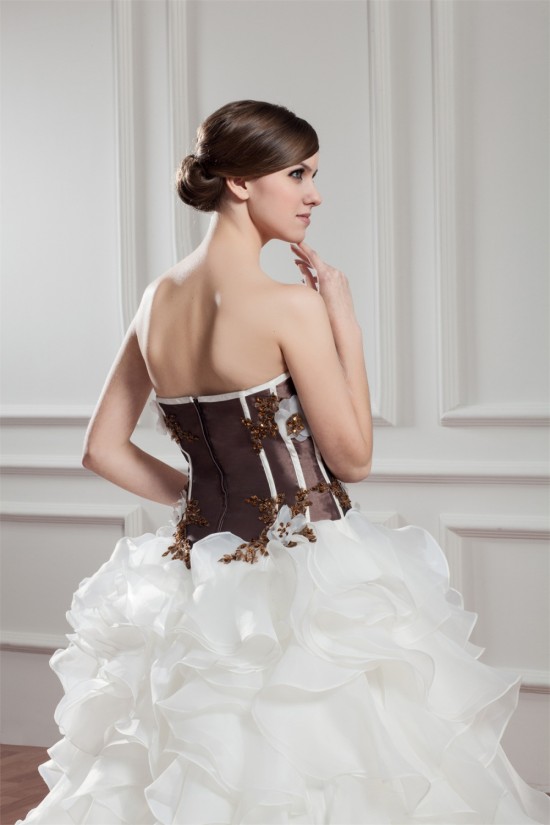 Satin Organza Ball Gown Sweetheart Sleeveless Embellished Wedding Dresses 2030863 Satin Organza Ball Gown Sweetheart Sleeveless Embellished Wedding Dresses 2030863