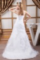 A-Line Satin Organza Sleeveless Wedding Dresses 2030864