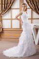 A-Line Satin Organza Sleeveless Wedding Dresses 2030864