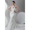 Satin Organza Scoop Sleeveless Mermaid/Trumpet Beaded Wedding Dresses 2030865