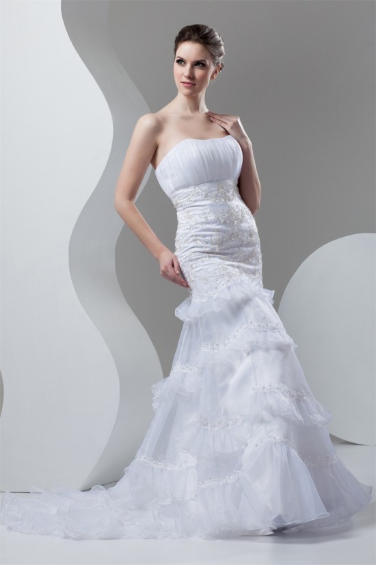 Satin Organza Soft Sweetheart Mermaid/Trumpet Beading Wedding Dresses 2030867 Satin Organza Soft Sweetheart Mermaid/Trumpet Beading Wedding Dresses 2030867