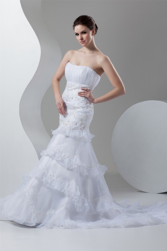 Satin Organza Soft Sweetheart Mermaid/Trumpet Beading Wedding Dresses 2030867 Satin Organza Soft Sweetheart Mermaid/Trumpet Beading Wedding Dresses 2030867
