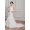 Satin Organza Strapless Mermaid/Trumpet Beaded Wedding Dresses 2030868