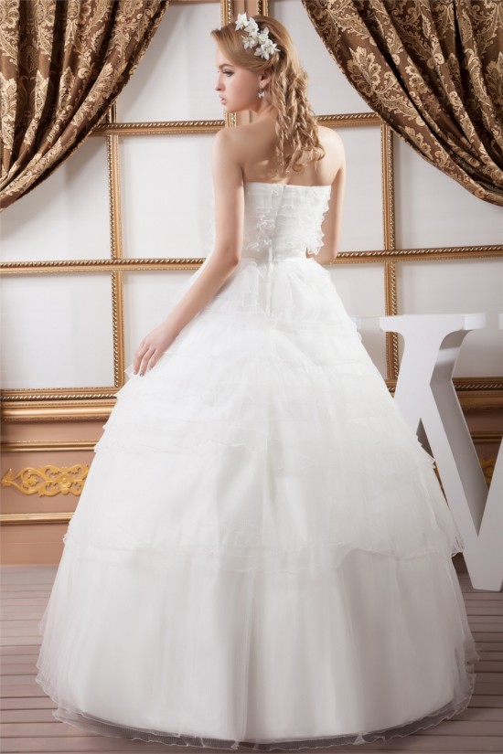 Ball Gown Satin Organza Strapless Sleeveless Princess Floor-Length Wedding Dresses 2030869 Ball Gown Satin Organza Strapless Sleeveless Princess Floor-Length Wedding Dresses 2030869