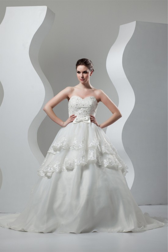 Satin Organza Sweetheart Ball Gown Sleeveless Beaded Lace Wedding Dresses 2030870 Satin Organza Sweetheart Ball Gown Sleeveless Beaded Lace Wedding Dresses 2030870