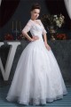 Ball Gown Satin Organza V-Neck Half Elbow Sleeve Floor-Length Wedding Dresses 2030873 Ball Gown Satin Organza V-Neck Half Elbow Sleeve Floor-Length Wedding Dresses 2030873