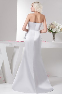 Trumpet/Mermaid Sweetheart Pleats Sweep Train Wedding Dresses 2030874
