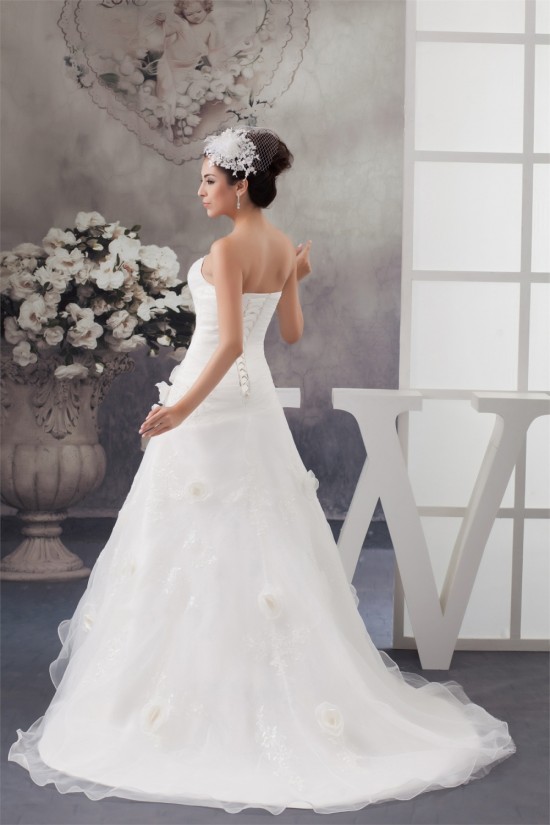 Satin Sleeveless Sweetheart A-Line Lace Wedding Dresses 2030875 Satin Sleeveless Sweetheart A-Line Lace Wedding Dresses 2030875