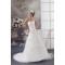 Satin Sleeveless Sweetheart A-Line Lace Wedding Dresses 2030875
