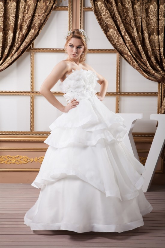 A-Line Sleeveless Satin Soft Sweetheart Floor-Length Wedding Dresses 2030878