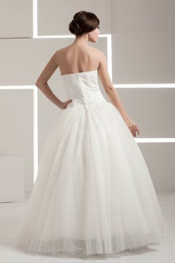 Satin Taffeta A-Line Strapless Sleeveless Wedding Dresses 2030883