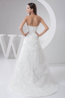 Satin Taffeta Fine Netting Sweetheart A-Line Lace Wedding Dresses 2030885