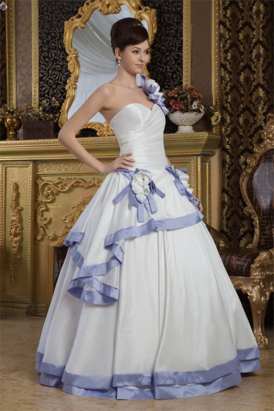 Ball Gown Satin Taffeta One-Shoulder Sleeveless Wedding Dresses 2030887 Ball Gown Satin Taffeta One-Shoulder Sleeveless Wedding Dresses 2030887