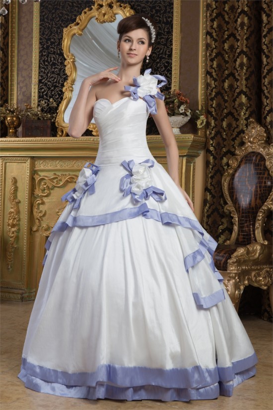 Ball Gown Satin Taffeta One-Shoulder Sleeveless Wedding Dresses 2030887 Ball Gown Satin Taffeta One-Shoulder Sleeveless Wedding Dresses 2030887
