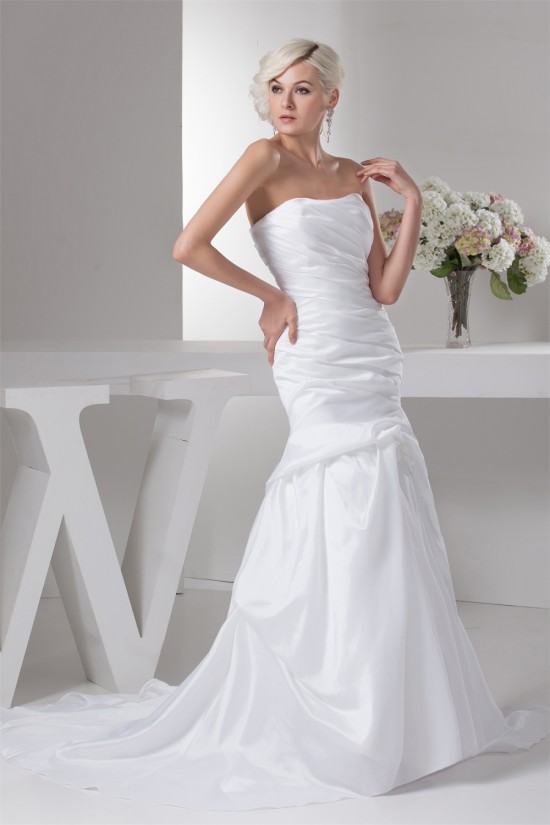 Satin Taffeta Sleeveless A-Line Soft Wedding Dresses 2030889 Satin Taffeta Sleeveless A-Line Soft Wedding Dresses 2030889