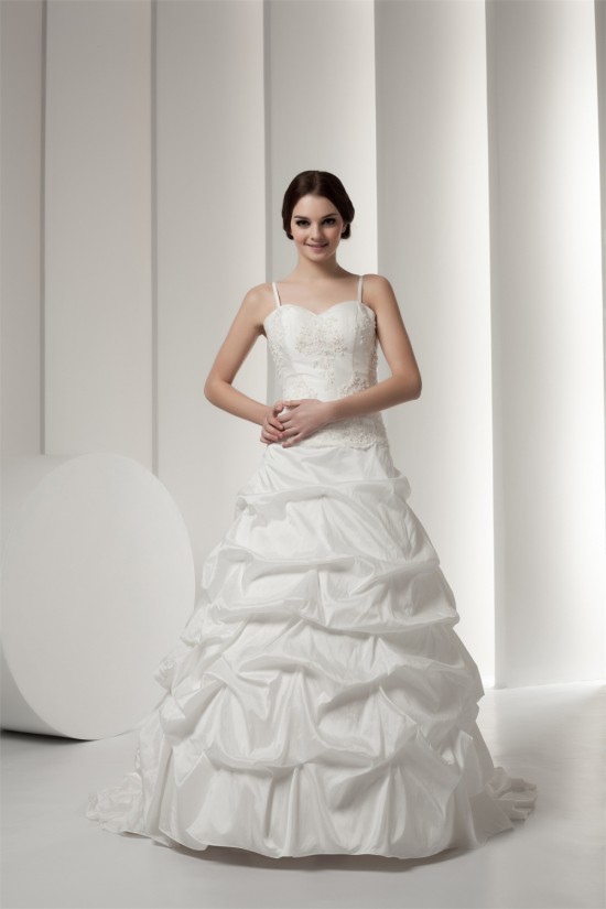 Satin Taffeta Sleeveless Spaghetti Straps Lace Wedding Dresses 2030890 Satin Taffeta Sleeveless Spaghetti Straps Lace Wedding Dresses 2030890