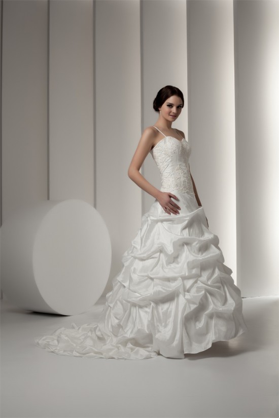 Satin Taffeta Sleeveless Spaghetti Straps Lace Wedding Dresses 2030890 Satin Taffeta Sleeveless Spaghetti Straps Lace Wedding Dresses 2030890