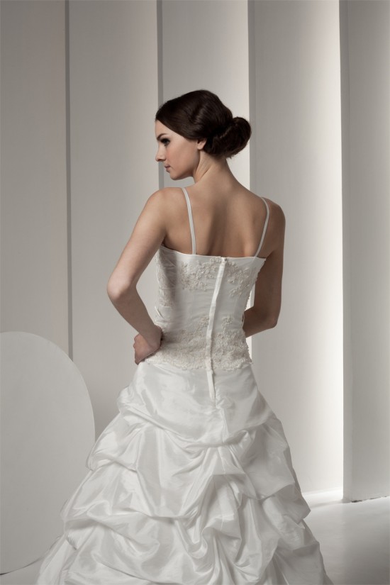 Satin Taffeta Sleeveless Spaghetti Straps Lace Wedding Dresses 2030890 Satin Taffeta Sleeveless Spaghetti Straps Lace Wedding Dresses 2030890