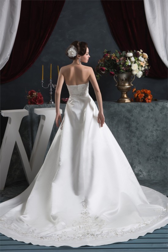 Satin Taffeta Sleeveless Strapless A-Line New Arrival Wedding Dresses 2030891 Satin Taffeta Sleeveless Strapless A-Line New Arrival Wedding Dresses 2030891