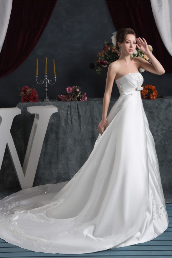Satin Taffeta Sleeveless Strapless A-Line New Arrival Wedding Dresses 2030891 Satin Taffeta Sleeveless Strapless A-Line New Arrival Wedding Dresses 2030891