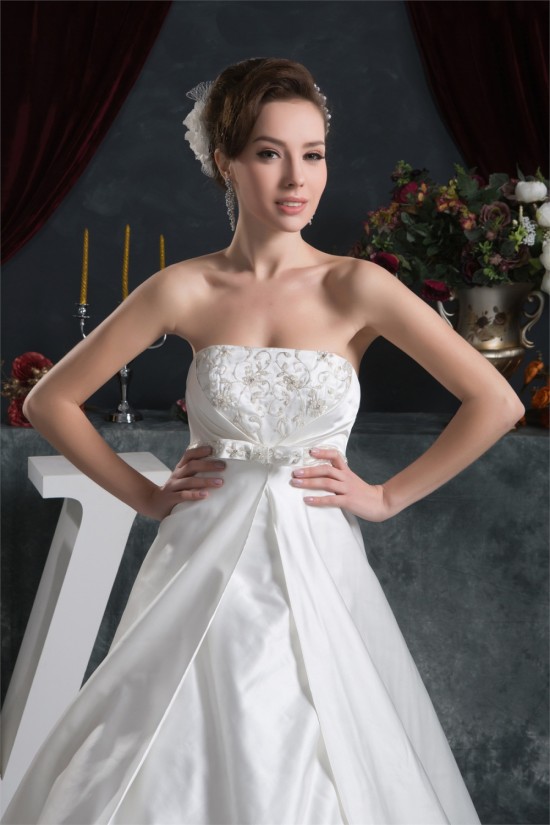 Satin Taffeta Sleeveless Strapless A-Line New Arrival Wedding Dresses 2030891 Satin Taffeta Sleeveless Strapless A-Line New Arrival Wedding Dresses 2030891