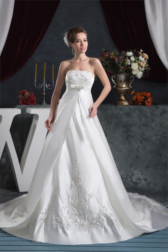 Satin Taffeta Sleeveless Strapless A-Line New Arrival Wedding Dresses 2030891 Satin Taffeta Sleeveless Strapless A-Line New Arrival Wedding Dresses 2030891